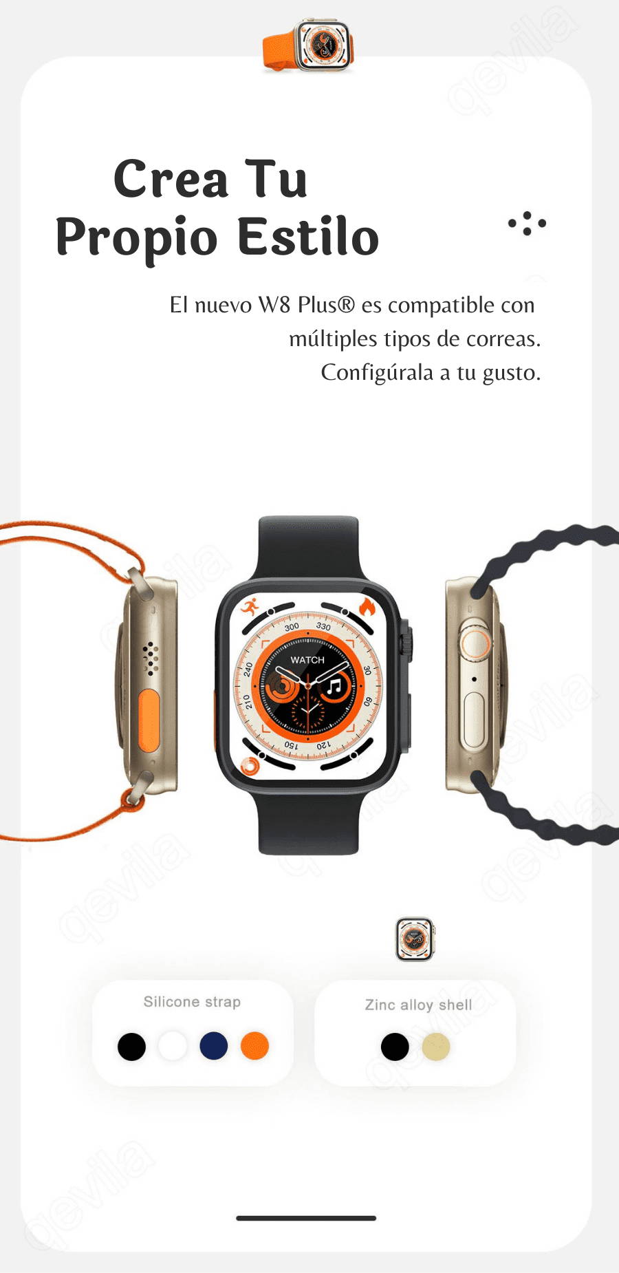 Smart Watch W8 Plus Bluetooth HD 4 Correas de Regalo LIQUIDACION Megaplaza.es